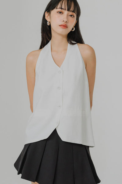 Vera Linen Vest (White)