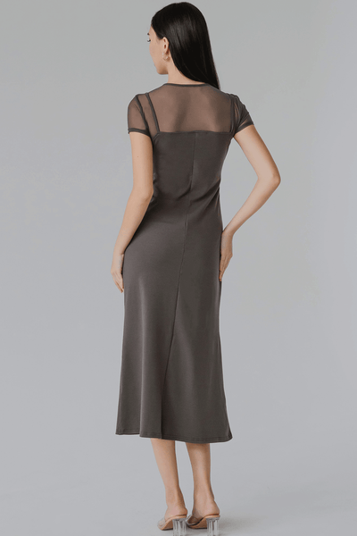 Muse Padded Mesh Dress (Grey)