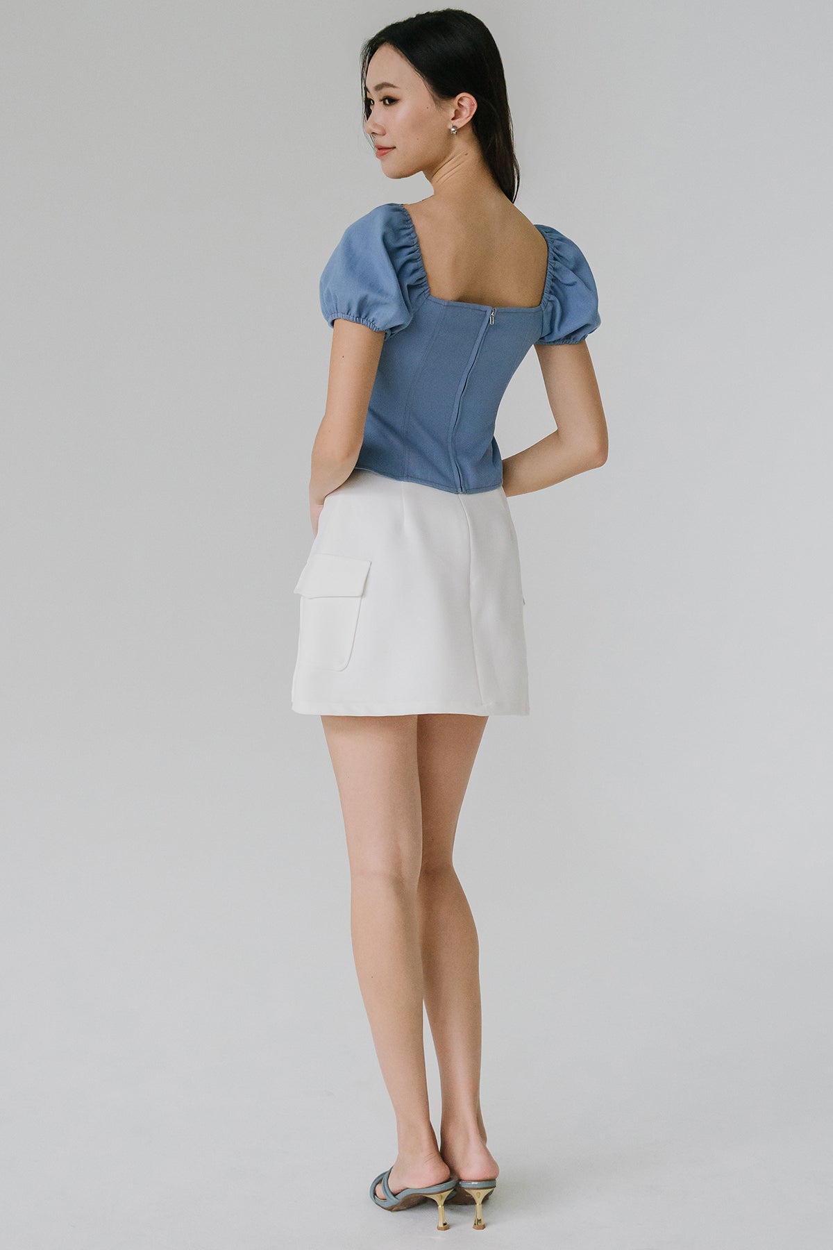 Colette Padded Top (Sky Blue)