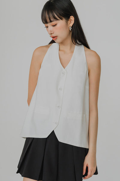 Vera Linen Vest (White)