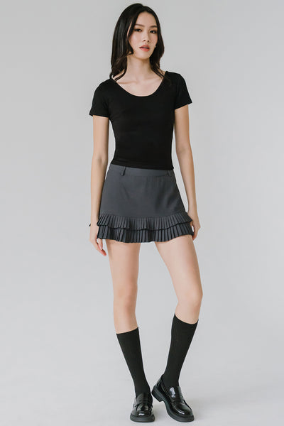 Emmeline Pleat Skort (Grey)