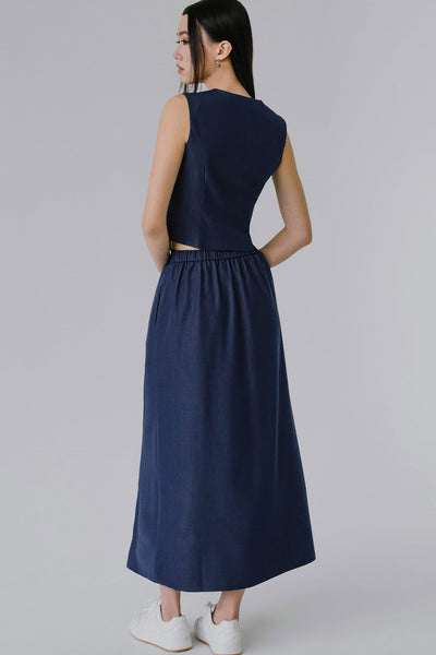 Dakota Drawstring Skirt (Navy)