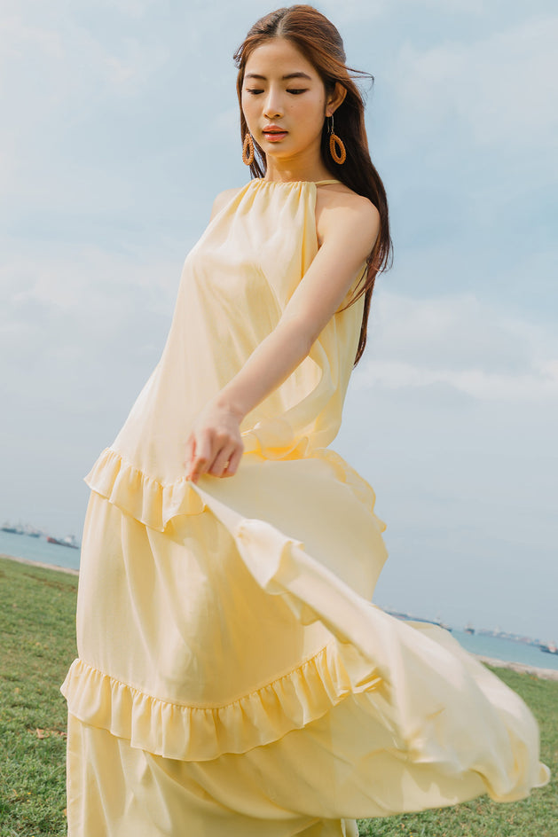 Gaia Ruffle Dress (Yellow)