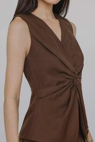 Leona Knot Top (Brown)