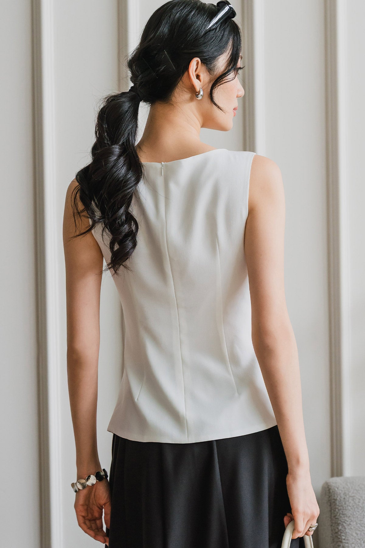 Aniston Padded Knot Top (White)