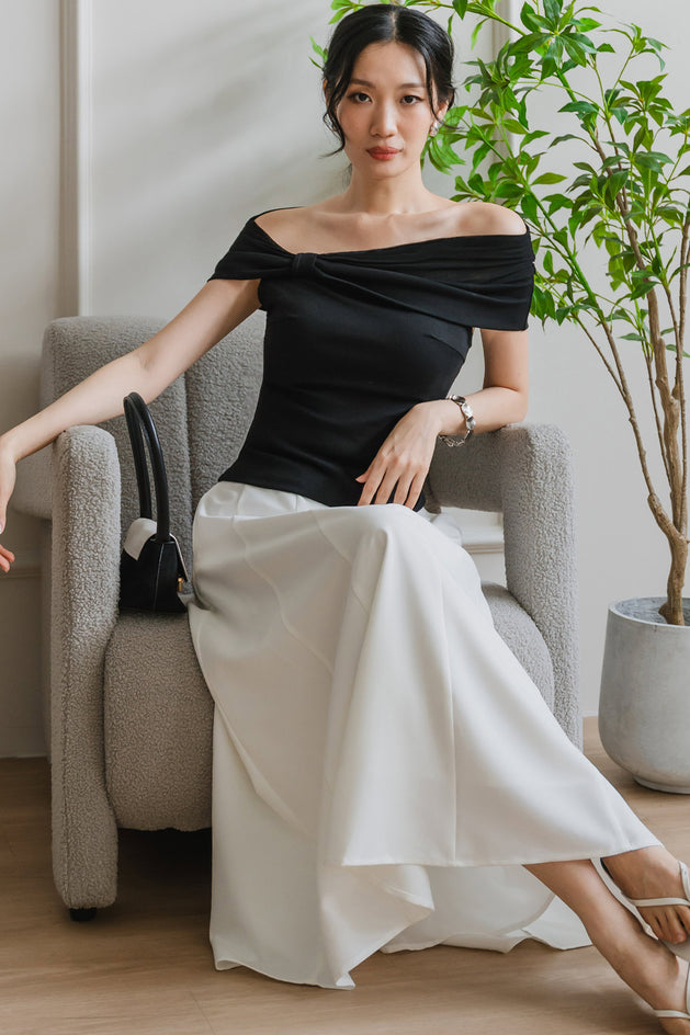 Celia Padded Off Shoulder Top (Black)