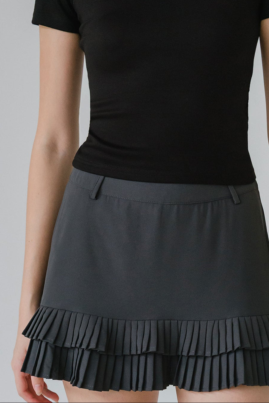 Emmeline Pleat Skort (Grey)