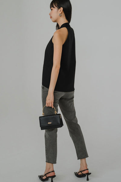 Vera Linen Vest (Black)