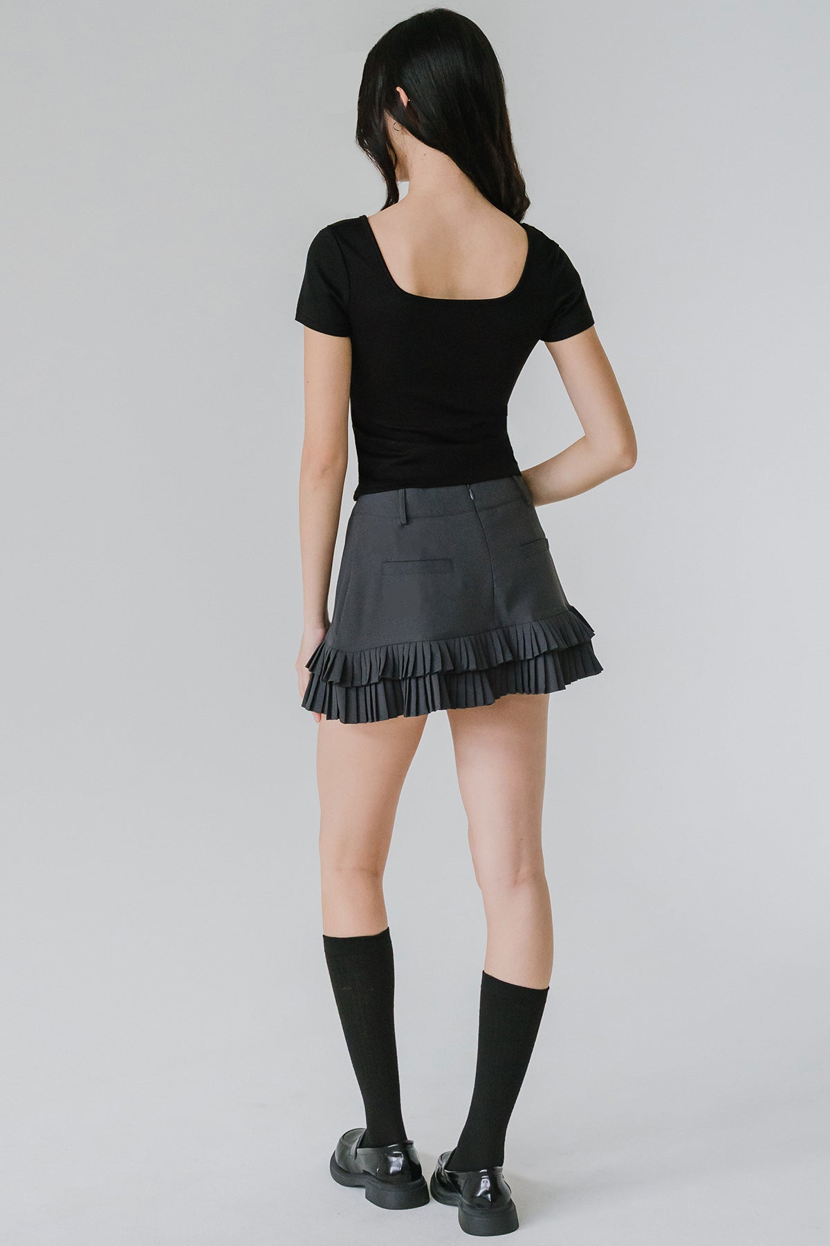 Emmeline Pleat Skort (Grey)