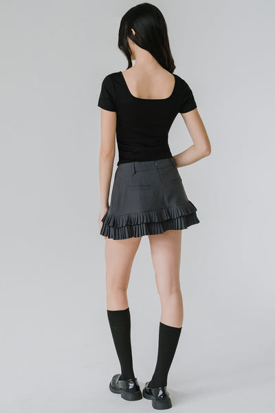 Emmeline Pleat Skort (Grey)