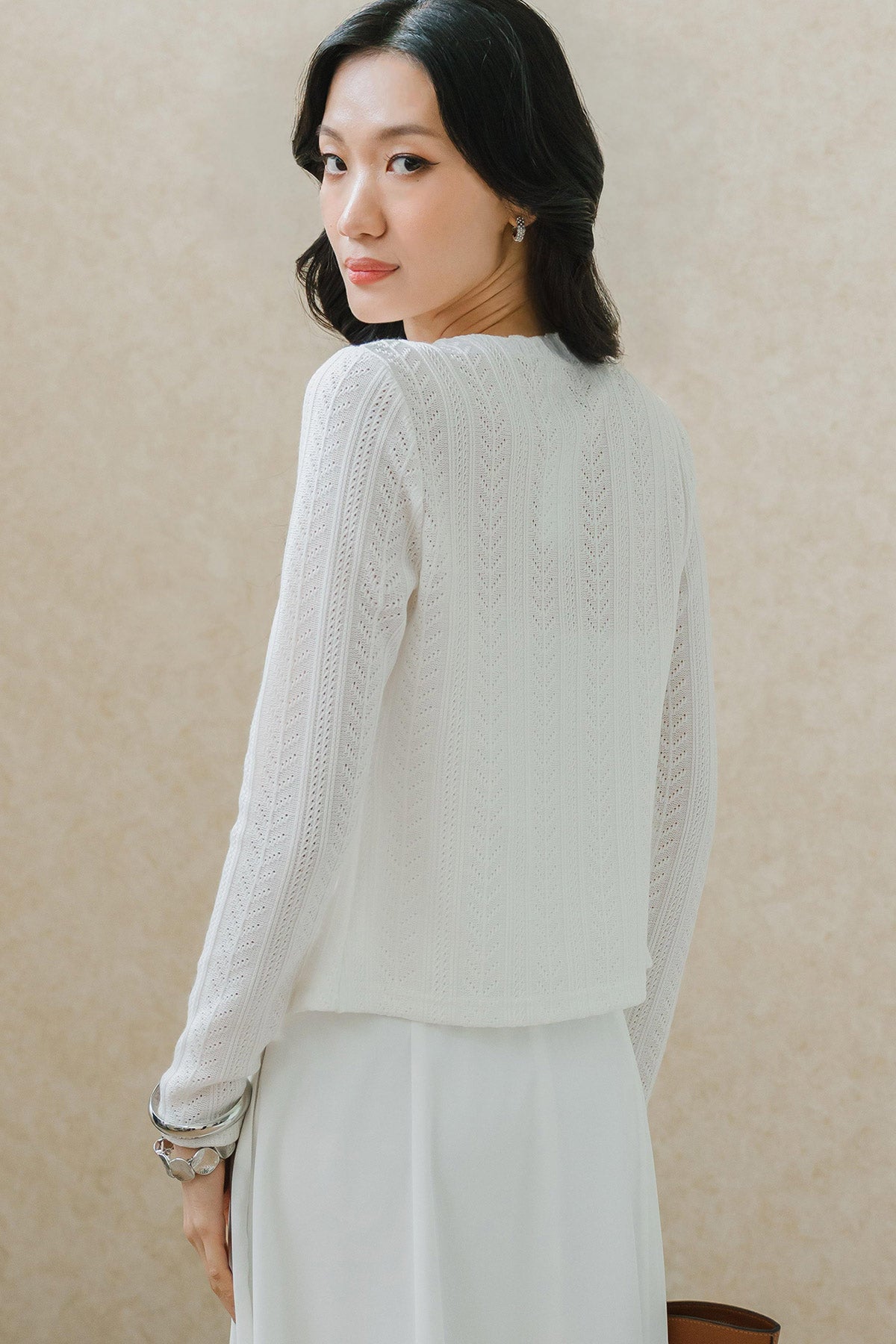 Summer Knitted Cardigan (White)