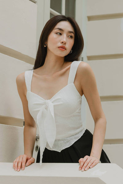 Lovelace Padded Sweetheart Top (White)