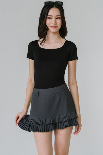 Emmeline Pleat Skort (Grey)