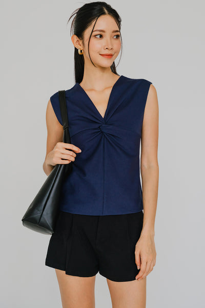 Blake Knotted Two-Way Top (Midnight Blue)