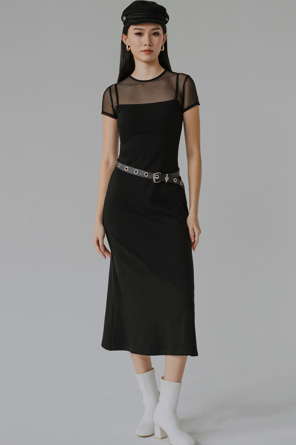 Backorder* Muse Padded Mesh Dress (Black)