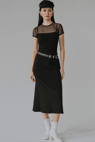 Backorder* Muse Padded Mesh Dress (Black)