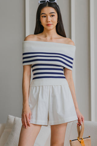 An Afternoon Off-Shoulder Top (Striped)