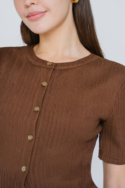 Memory Lane Cardi Top (Mocha)