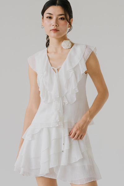 Lucien Ruffle Skort (White)