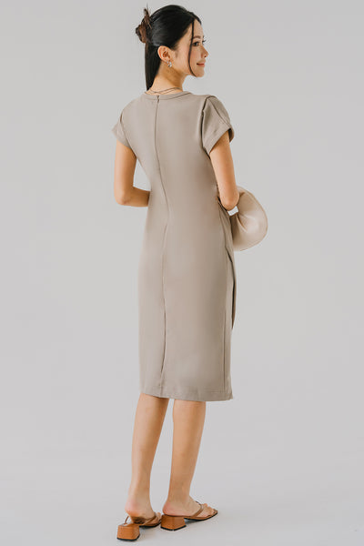 The Everyday Side Slit Dress (Taupe)