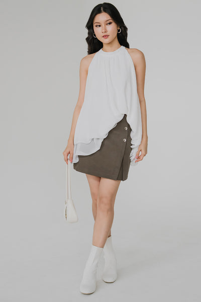 Anya Tiered Ruffle Top (White)