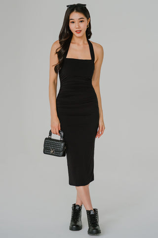 Lumine Halter Padded Dress (Black)