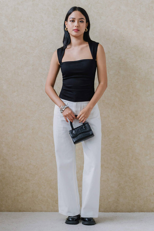 Restock* Queen Anne Padded Top (Black)
