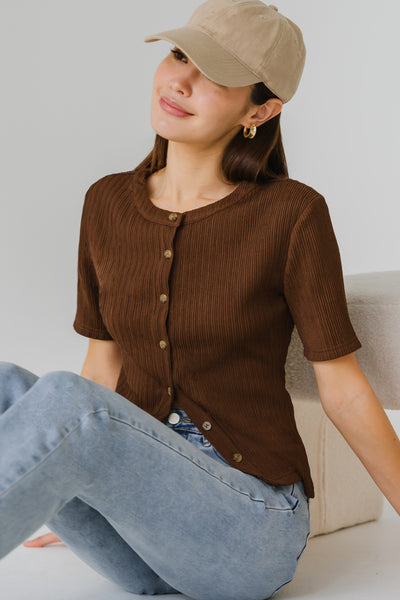 Memory Lane Cardi Top (Mocha)