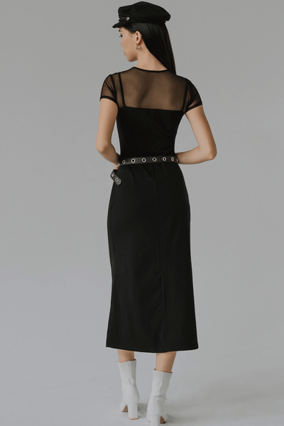 Backorder* Muse Padded Mesh Dress (Black)