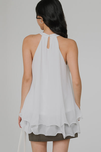 Anya Tiered Ruffle Top (White)