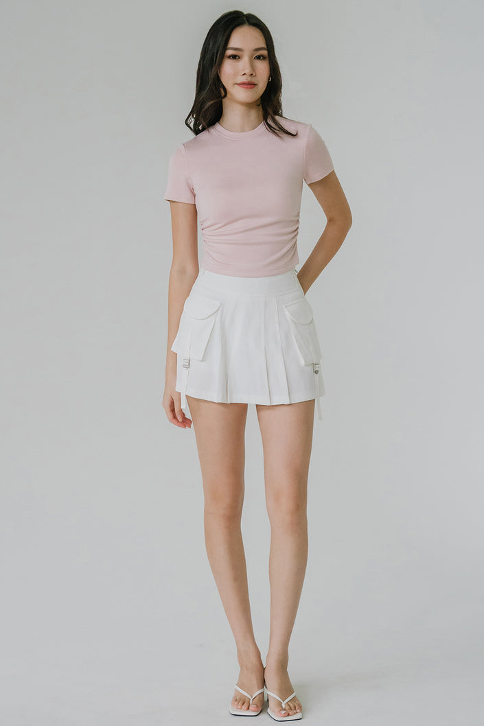 Calla Padded Ruched Tee (Pink)