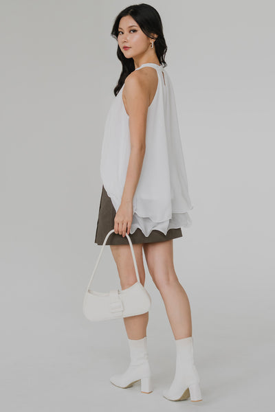 Anya Tiered Ruffle Top (White)