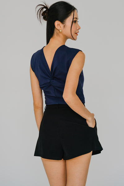 Blake Knotted Two-Way Top (Midnight Blue)