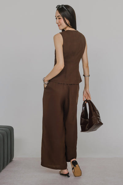Leona Linen Pants (Brown)