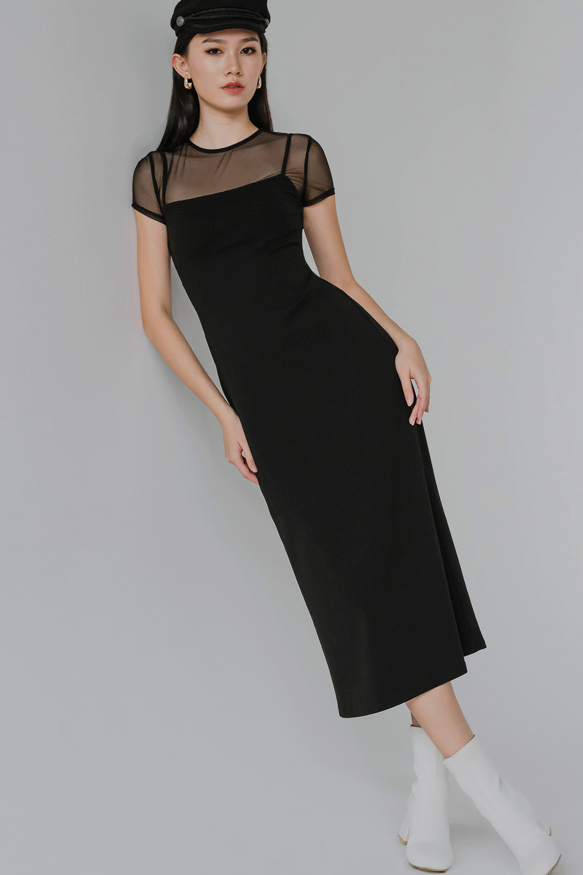 Backorder* Muse Padded Mesh Dress (Black)