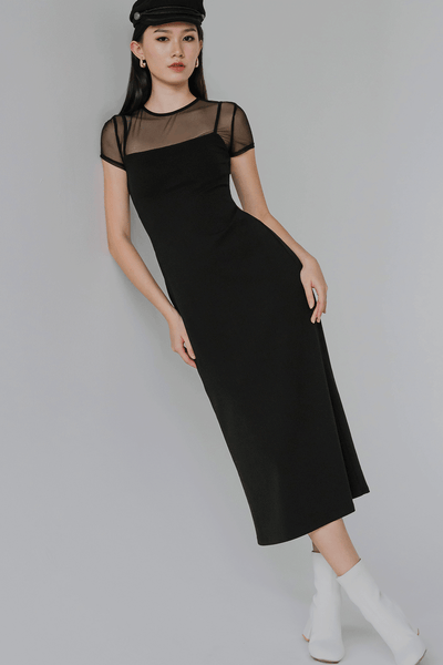 Backorder* Muse Padded Mesh Dress (Black)