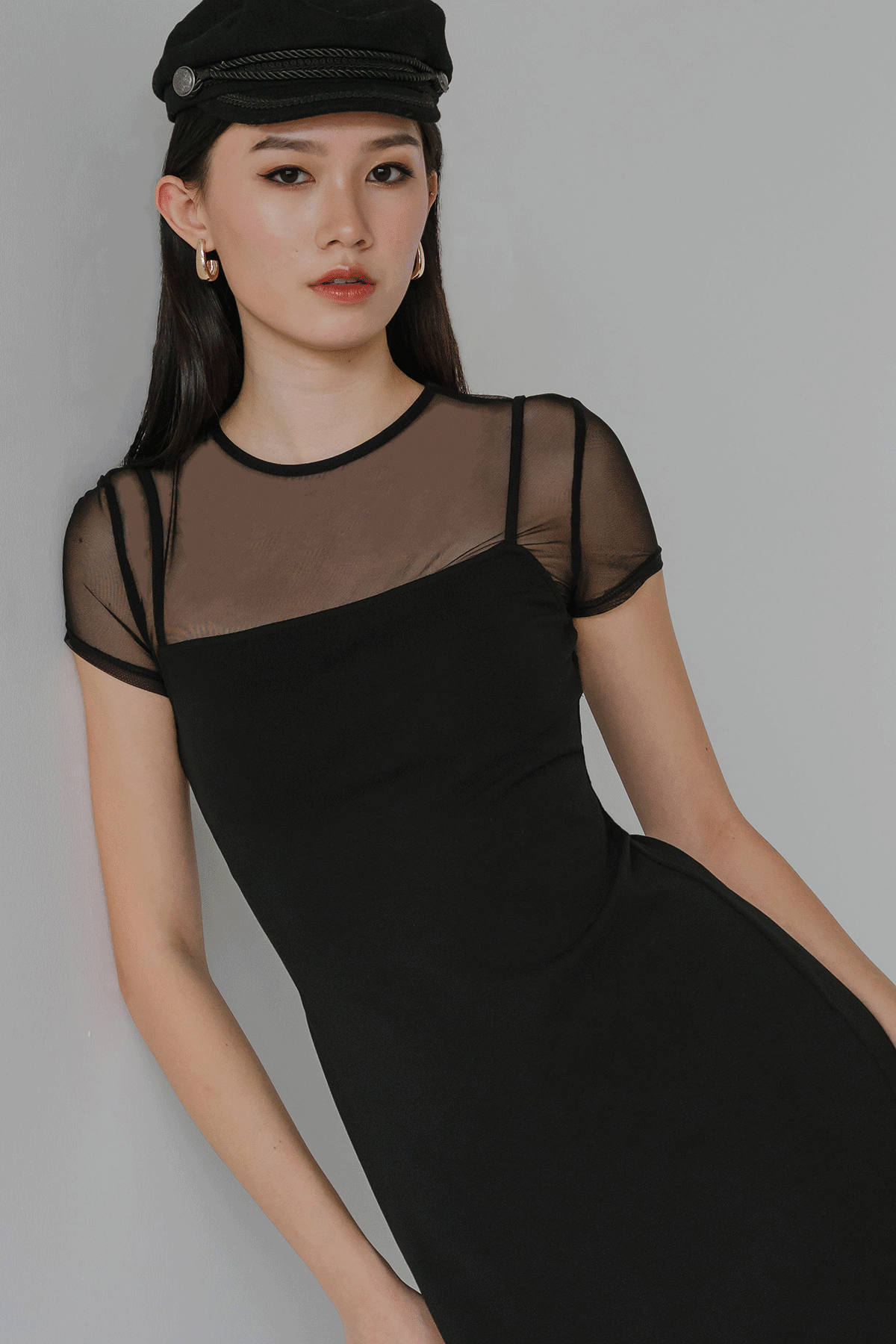 Backorder* Muse Padded Mesh Dress (Black)