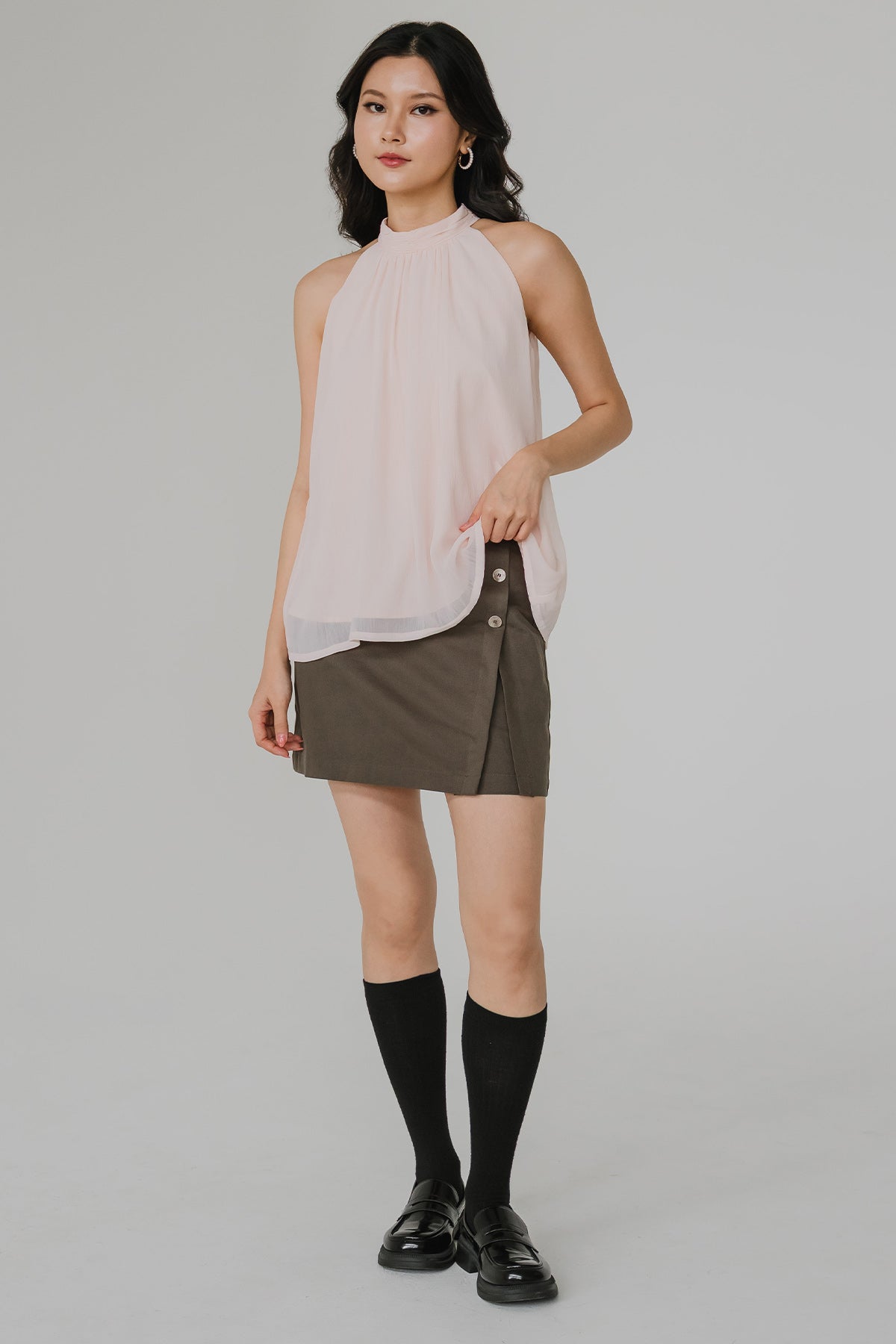 Ingrid Button Skort (Stone)