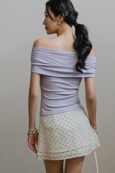 Celia Padded Off Shoulder Top (Lilac)