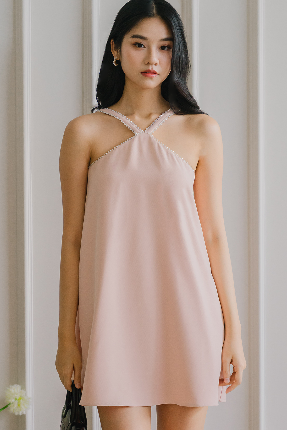 Pearl Dust Romper Dress (Pink)