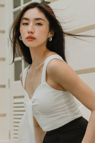 Lovelace Padded Sweetheart Top (White)
