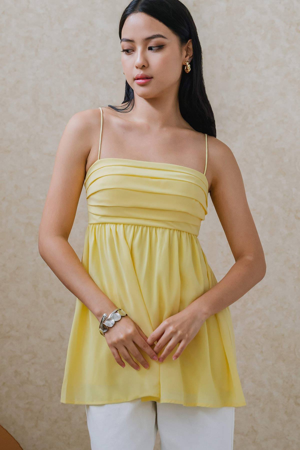 Freya Padded Babydoll Top (Yellow)