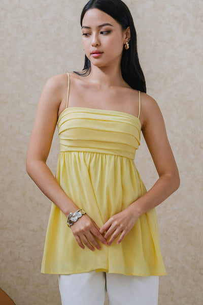 Freya Padded Babydoll Top (Yellow)