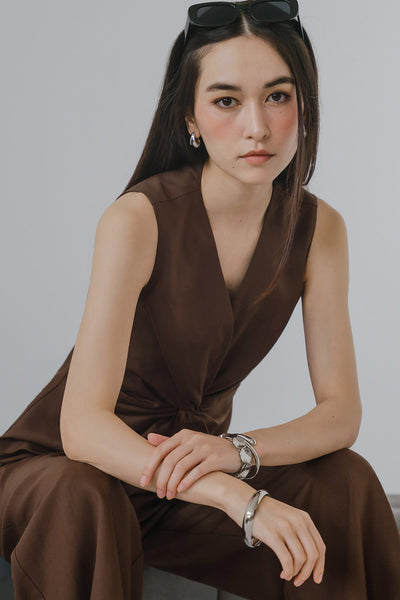Leona Linen Pants (Brown)