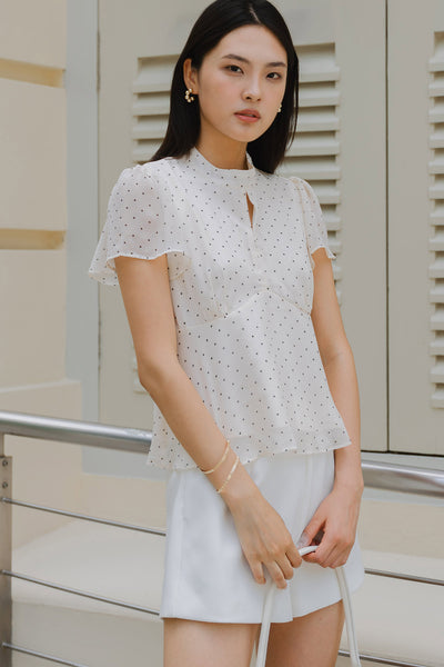 Emma Polka Top (Ecru)