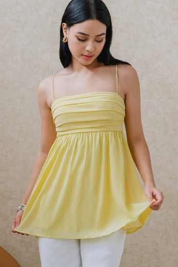 Freya Padded Babydoll Top (Yellow)