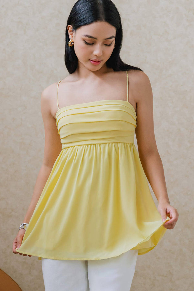 Freya Padded Babydoll Top (Yellow)