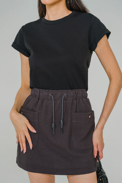 Monologue Tie Skort (Dark Grey)