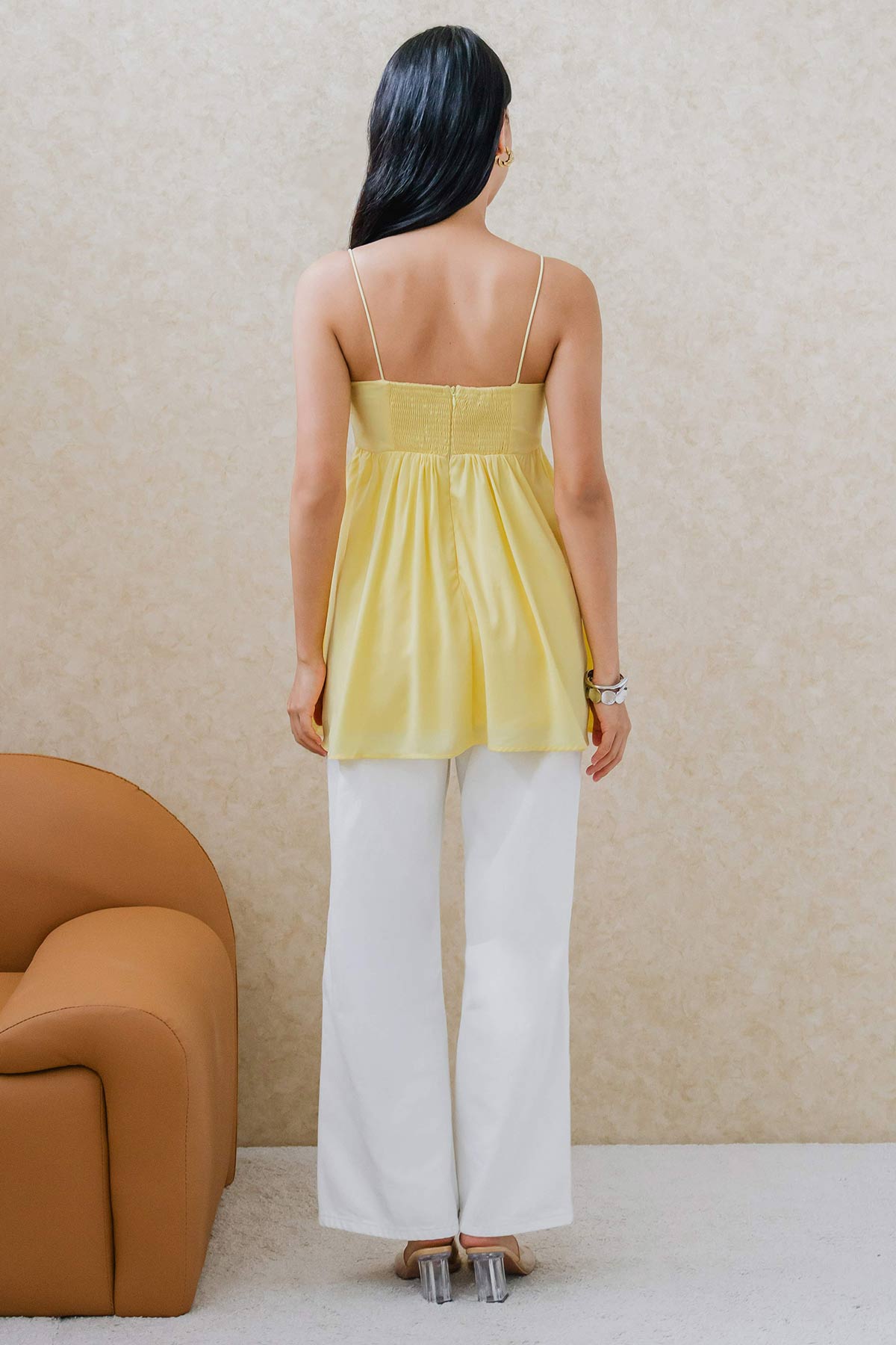 Freya Padded Babydoll Top (Yellow)