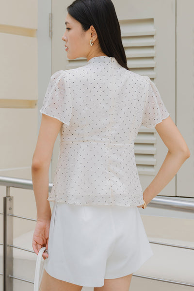 Emma Polka Top (Ecru)